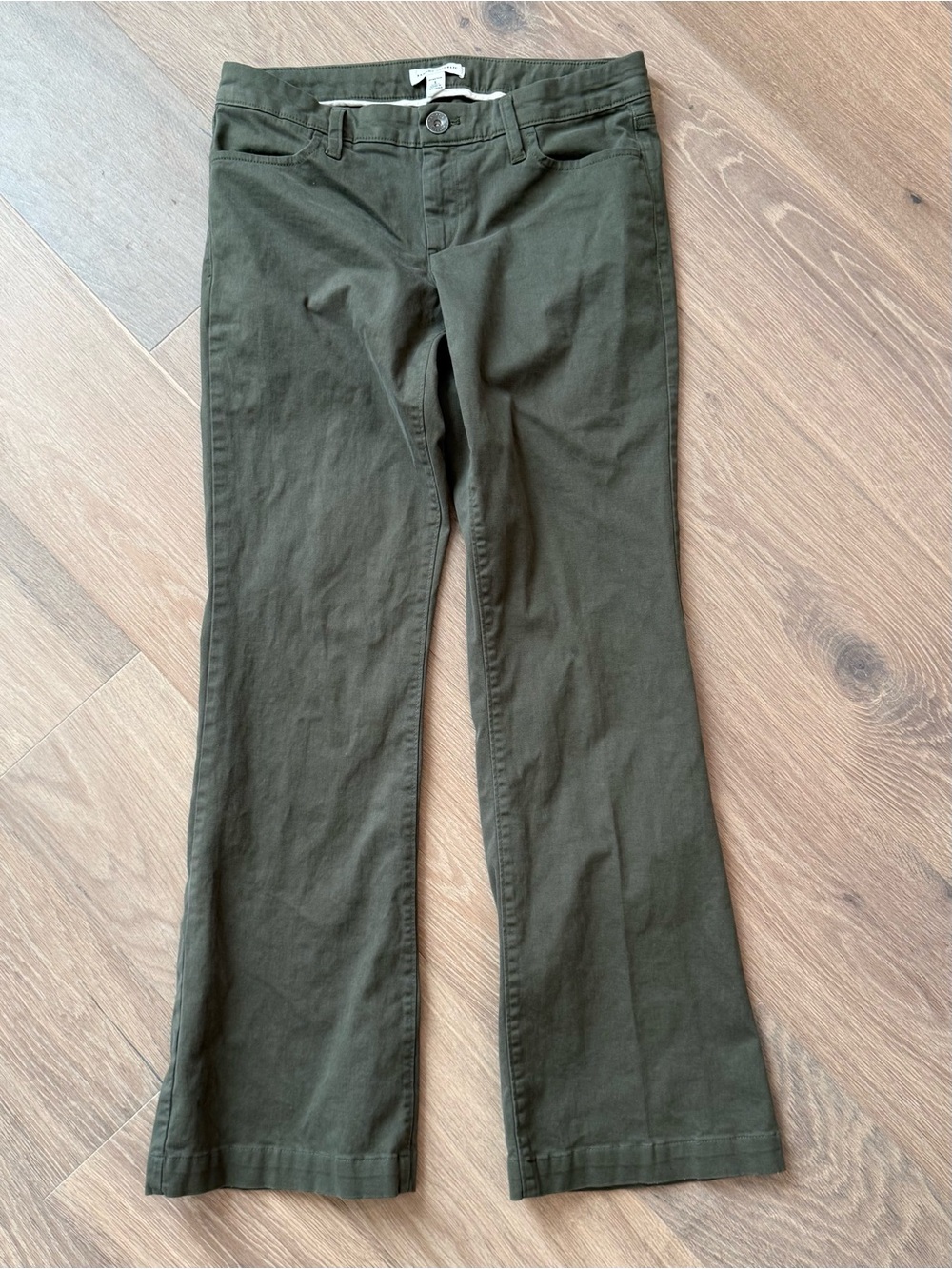 Banana Republic Olive Flare Wide-Leg Jeans
